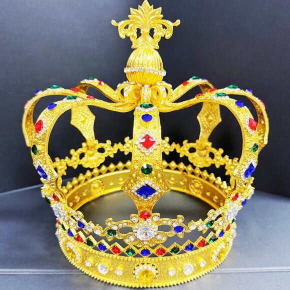 Gold Imperial State Crown: Vintage Royal Jewelry, Holy coronation crown - Picture 2 of 8